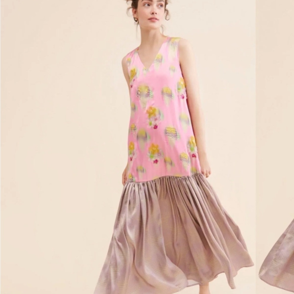 Anthropologie Siddhartha Bansal - Flounce Beaded embellished sequin Maxi Dress